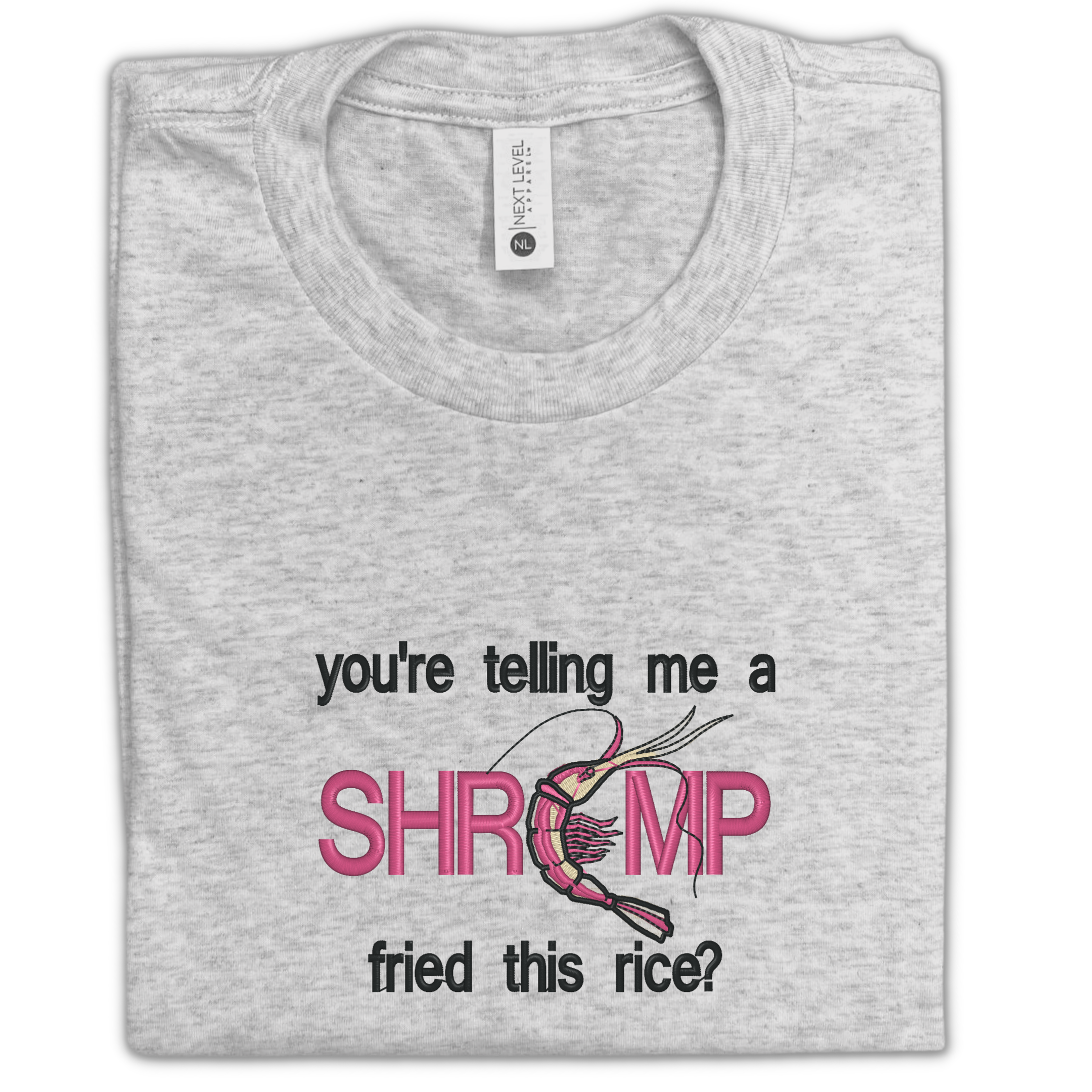 Shrimp Fried Rice Embroidered Tee Shirt, Unisex