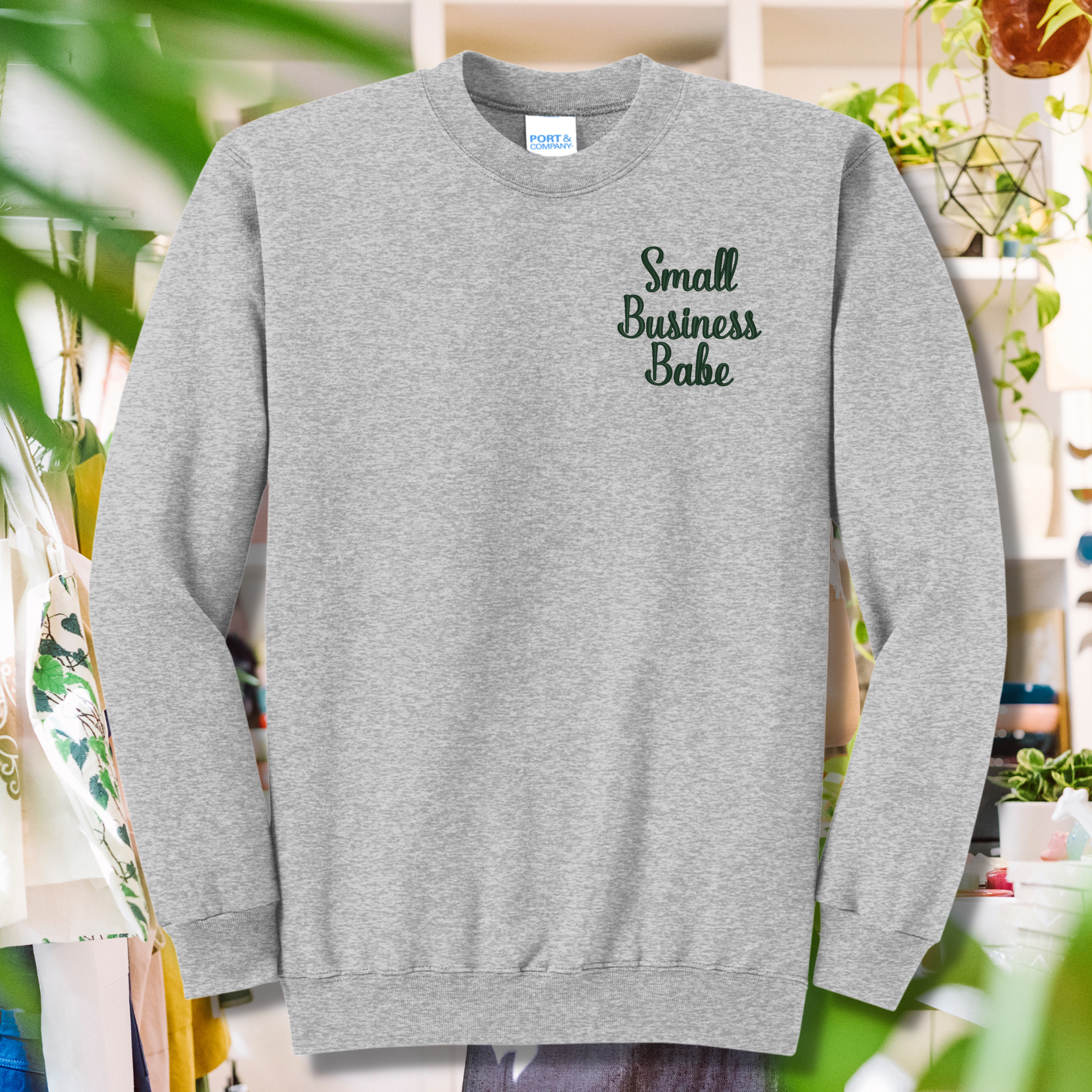 Small Business Babe Embroidered Crewneck Sweatshirt, Unisex