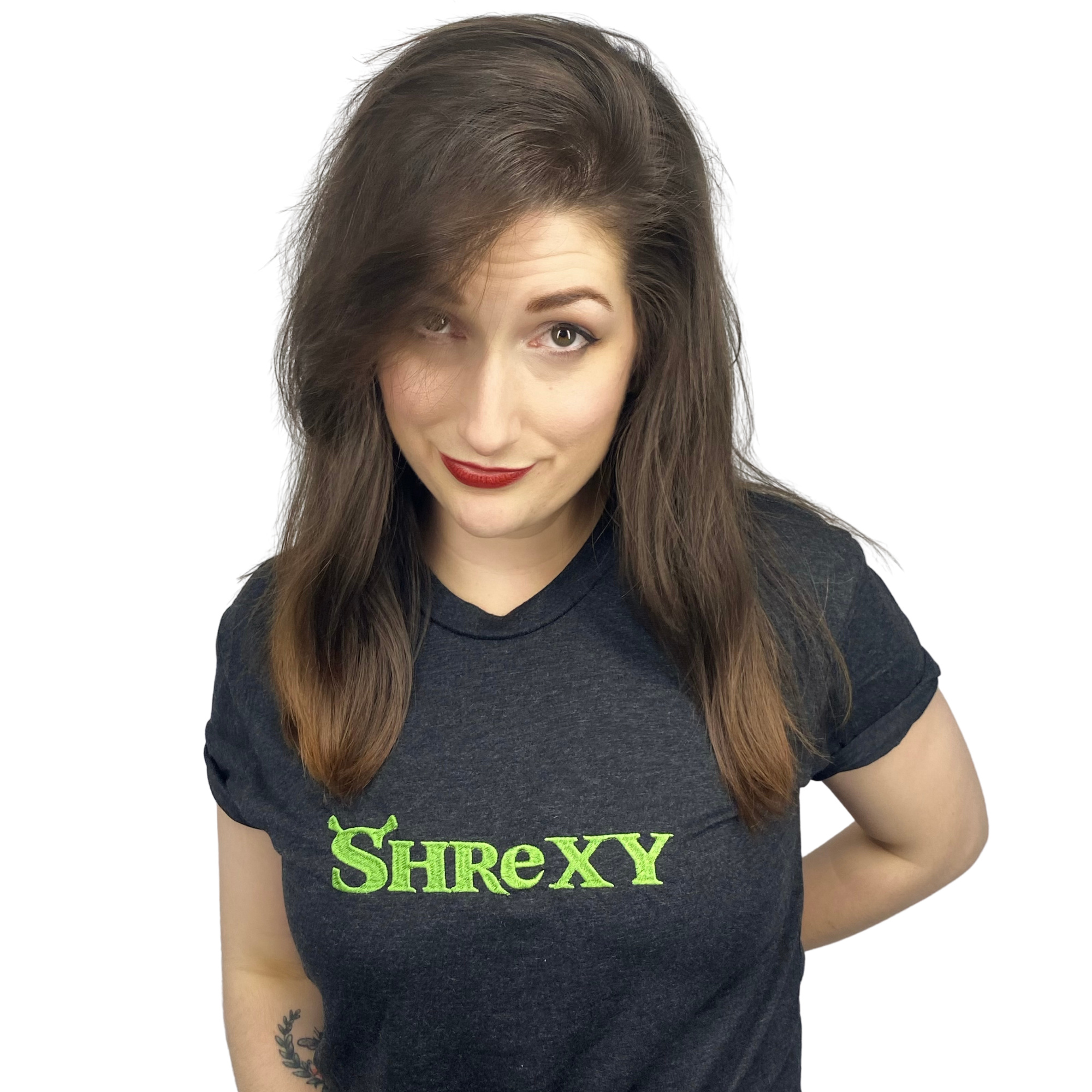 Shrexy Embroidered Black Meme Tee Shirt, Unisex