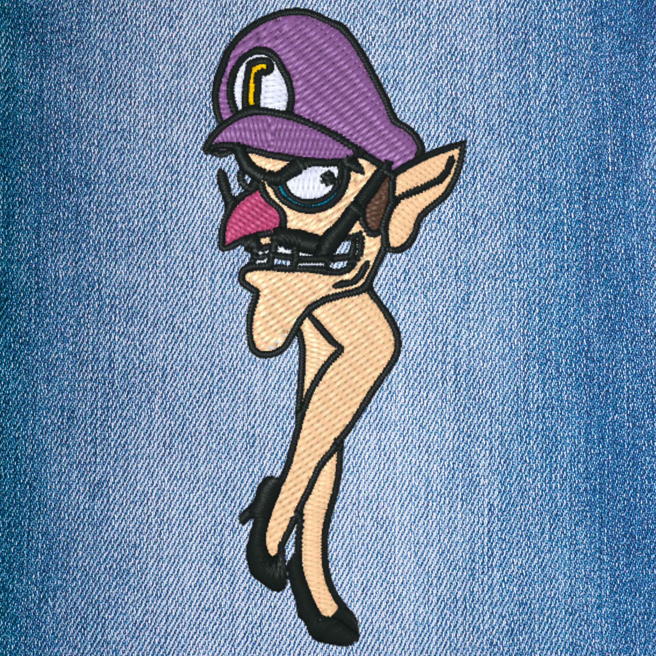 Waluigi Nintendo Inspired Embroidered Iron-on Meme Patch