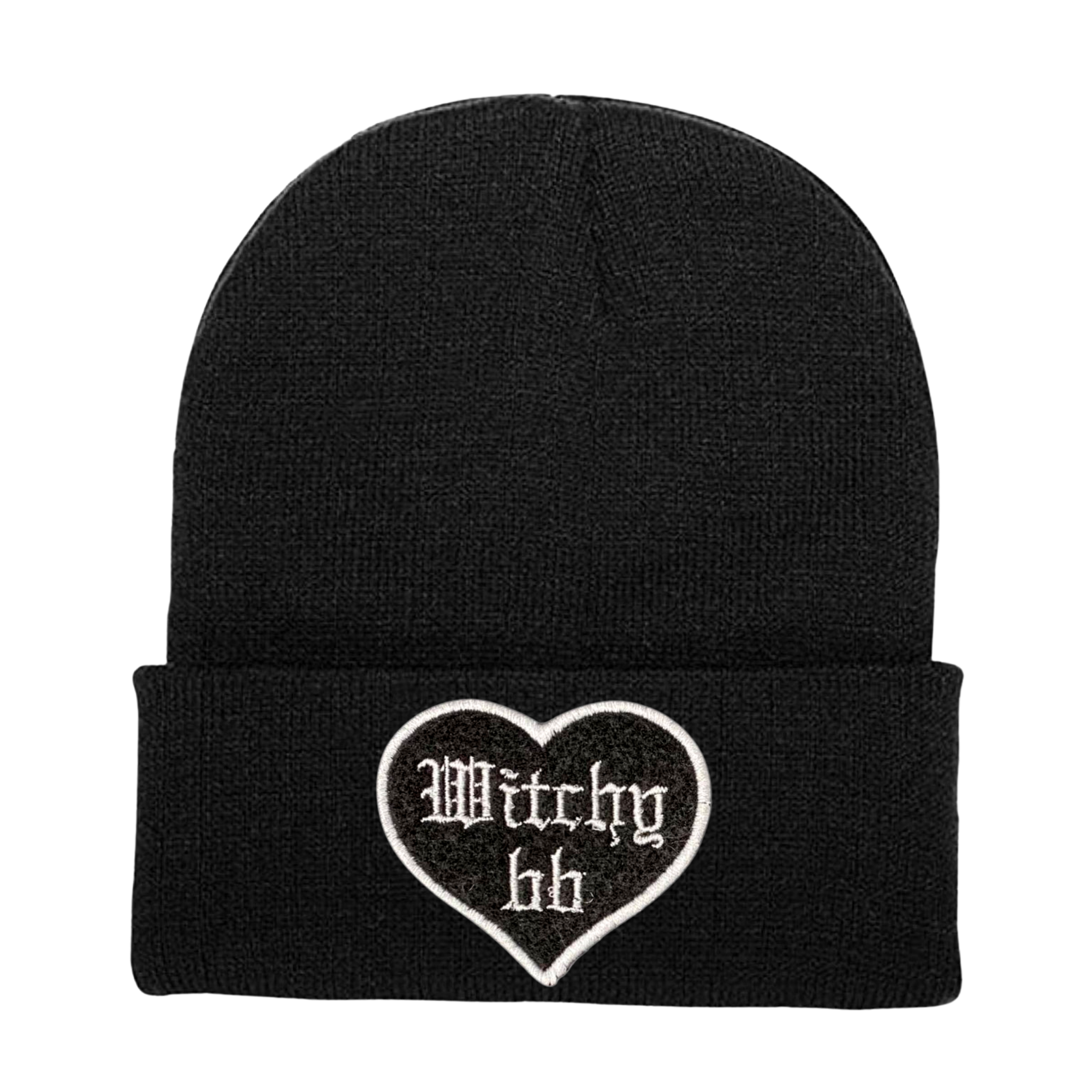 Witchy bb Halloween Embroidered Patch Beanie Unisex