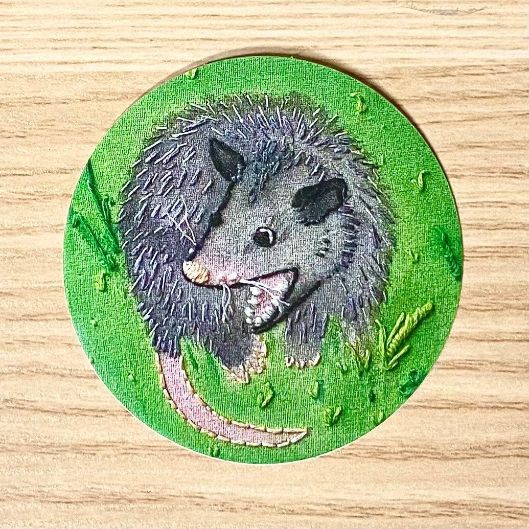 Scream Possum 2.5” Embroidery Sticker - IncredibleGood Inc