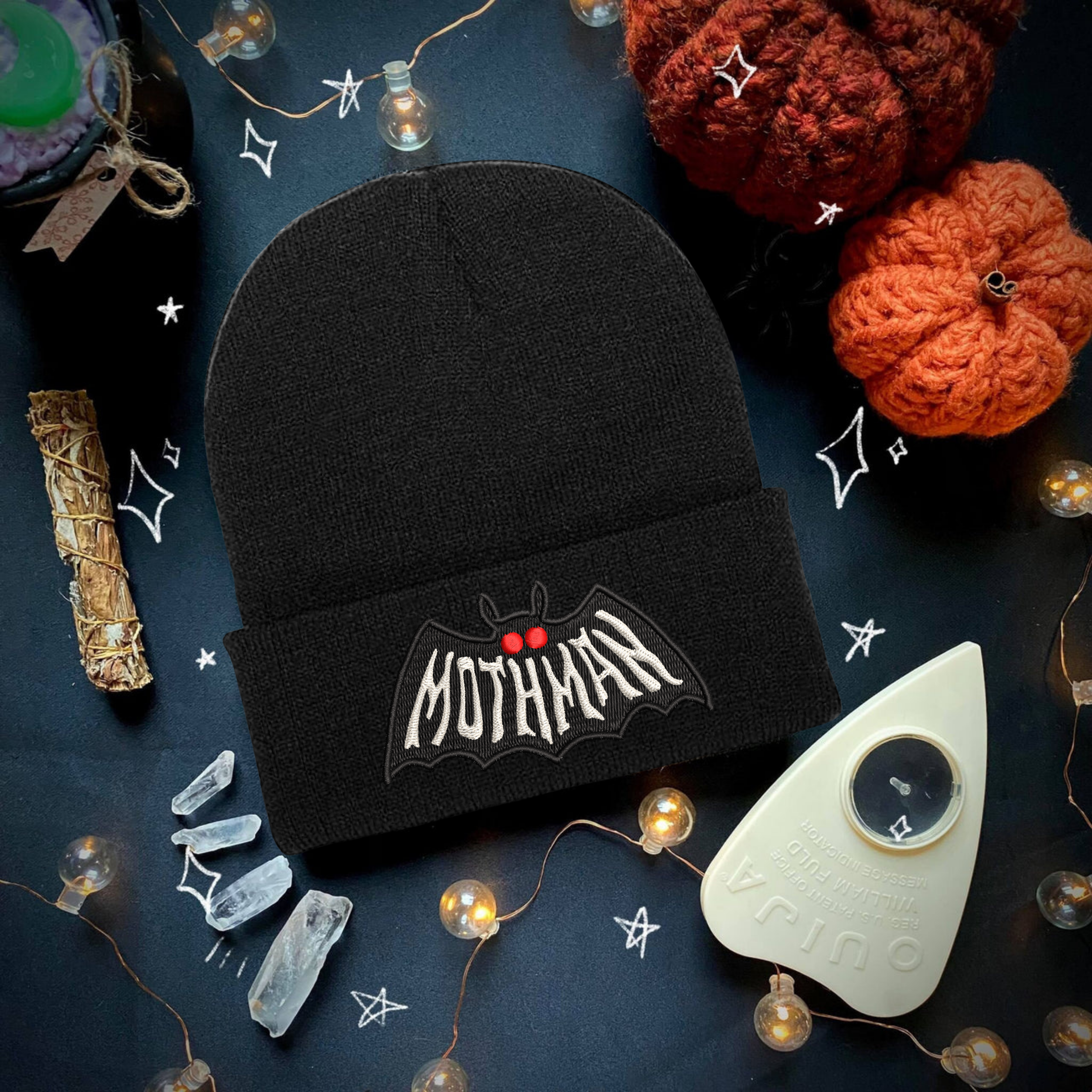 MOTHMAN Beanie Hat, One Size Fits All