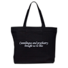 Cunnilingus and Psychiatry Brought Us To This Sopranos Quote Embroidered Black Canvas Tote Bag