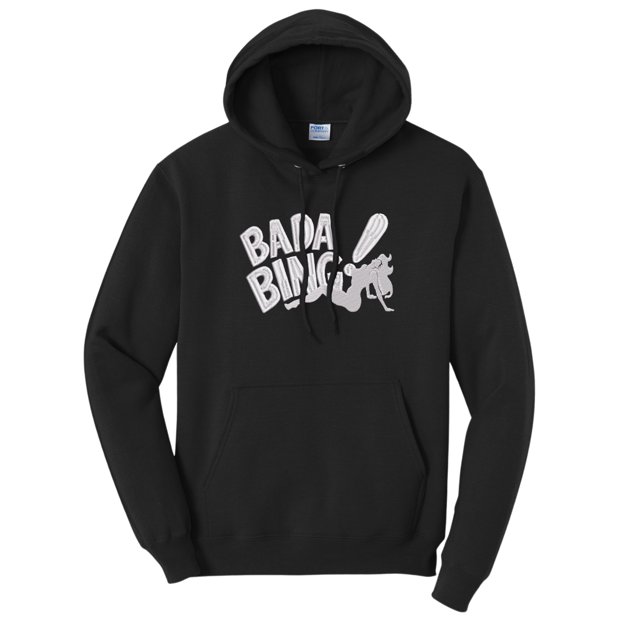 Bada Bing Sopranos Strip Club Logo Embroidered Black Hoodie, Unisex