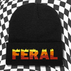 FERAL Flame Font Embroidered Beanie Hat, One Size Fits All