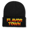 FLAVOR TOWN Flame Font Embroidered Beanie Hat, One Size Fits All